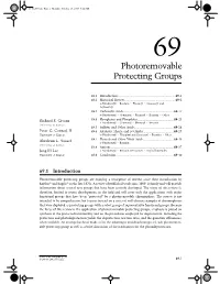 Photoremovable Protecting Groups
