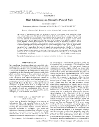 Plant Intelligence: an Alternative Point of View