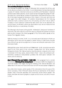 The Concluding Blessings for the Sh'ma This Blessing Completes The