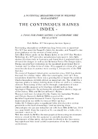 The Continuous Haines Index