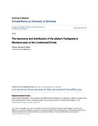 The Taxonomy and Distribution of the Phylum Tardigrada in Montana West of the Continental Divide