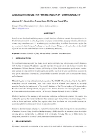 A Metadata Registry for Metadata Interoperability