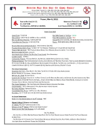 Day of Game Information Sheet
