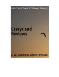 Essays and Reviews: the Education of the World, Bunsen's Biblical
