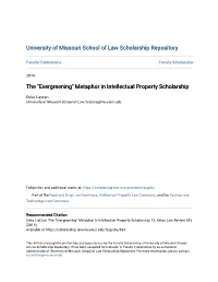 Evergreening" Metaphor in Intellectual Property Scholarship