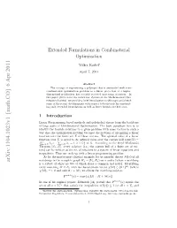 Extended Formulations in Combinatorial Optimization