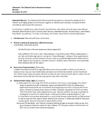 The Oakland Code Enforcement Project Minutes December 20, 2017