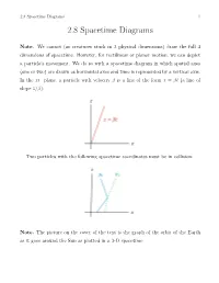 2.8 Spacetime Diagrams 1 2.8 Spacetime Diagrams