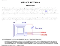 AM Loop Antennas AM LOOP ANTENNAS Introduction
