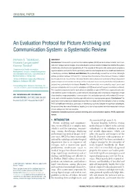 An Evaluation Protocol for Picture Archiving and Communication System: a Systematic Review