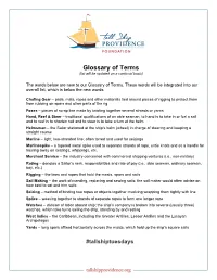 Glossary of Terms (List Will Be Updated on a Continual Basis)