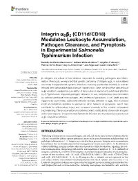 Integrin Αdβ2 (Cd11d/CD18) Modulates Leukocyte Accumulation, Pathogen Clearance, and Pyroptosis in Experimental Salmonella Typhimurium Infection