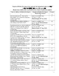 List of Registered Habitat Developers in the State of Uttarakhand