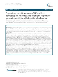 Population-Specific Common Snps Reflect Demographic Histories And