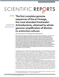 The First Complete Genome Sequences of the Aci Lineage, the Most