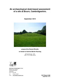 An Archaeological Desk-Based Assessment of a Site at Bourn, Cambridgeshire