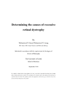 Determining the Causes of Recessive Retinal Dystrophy