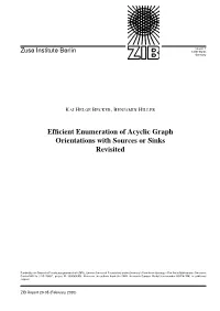 Efficient Enumeration of Acyclic Graph Orientations with Sources Or Sinks Revisited