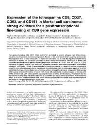 Expression of the Tetraspanins CD9, CD37, CD63, and CD151 in Merkel Cell Carcinoma: Strong Evidence for a Posttranscriptional Fine-Tuning of CD9 Gene Expression