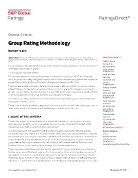 Group Rating Methodology