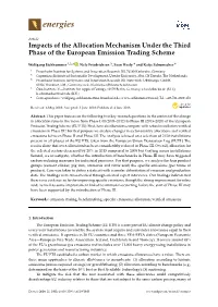 Impacts of the Allocation Mechanism Under the Third Phase of the European Emission Trading Scheme