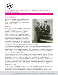 Sam Phillips: Producing the Sounds of a Changing South Overview