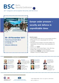 Security and Defence in Unpredictable Times