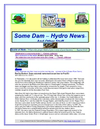 Some Dam – Hydro Newstm I and Other Stuff