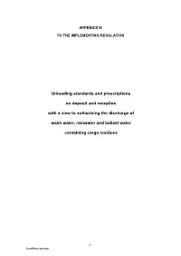 Unloading Standards and Prescriptions on Deposit And
