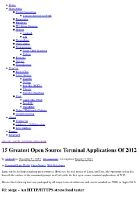 15 Greatest Open Source Terminal Applications of 2012