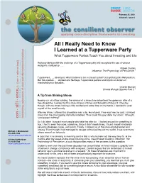 All I Really Need to Know I Learned at a Tupperware Party What Tupperware Parties Teach You About Investing and Life