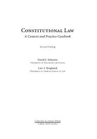 Constitutional Law a Context and Practice Casebook