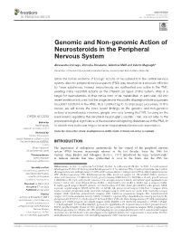 Genomic and Non-Genomic Action of Neurosteroids in the Peripheral Nervous System