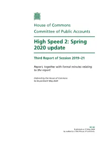 High Speed 2: Spring 2020 Update