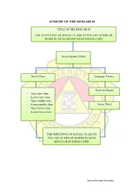 Scheme of the Research