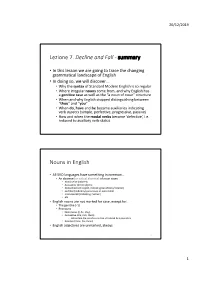 Lezione 7. Decline and Fall - Summary