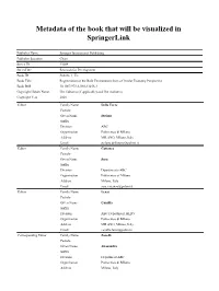 Metadata of the Book That Will Be Visualized in Springerlink