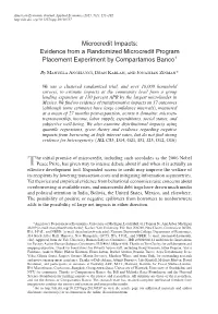 Microcredit Impacts: Evidence from a Randomized Microcredit Program Placement Experiment by Compartamos Banco †