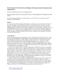 New Potentials for Data-Driven Intelligent Tutoring System Development and Optimization