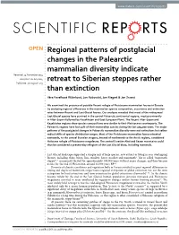 Regional Patterns of Postglacial Changes in the Palearctic