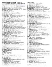 Sirius Channel Guide