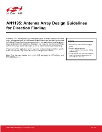 AN1195: Antenna Array Design Guidelines for Direction Finding