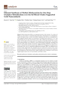 Efficient Synthesis of Methyl Methacrylate by One Step Oxidative
