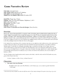Game Narrative Review
