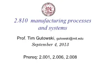 2.810 Manufacturing Processes and Systems