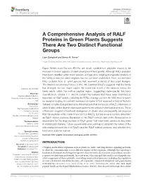 A Comprehensive Analysis of RALF Proteins in Green Plants Suggests There Are Two Distinct Functional Groups