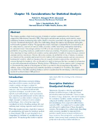 Chapter 10. Considerations for Statistical Analysis