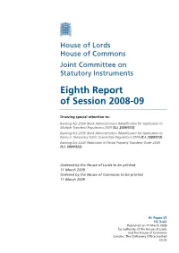 Eighth Report of Session 2008-09