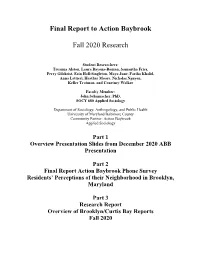 Final Report to Action Baybrook Fall 2020 Research
