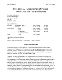 Fundamentals of Physics I Mechanics and Thermodynamics